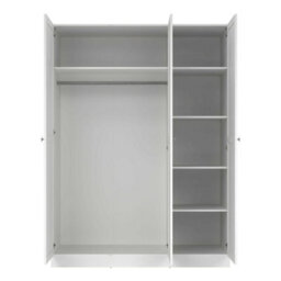 Wyld Haus Cherryfern 3-Door White Wooden Wardrobe Framed Matt Finish Tall - thumbnail 8