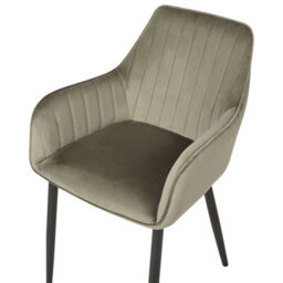 Beliani Set Of 2 Dining Chairs Wellston Velvet Olive Green - thumbnail 8