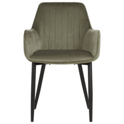 Beliani Set Of 2 Dining Chairs Wellston Velvet Olive Green - thumbnail 6