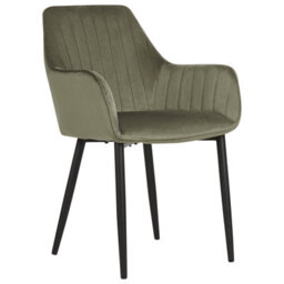 Beliani Set Of 2 Dining Chairs Wellston Velvet Olive Green - thumbnail 5
