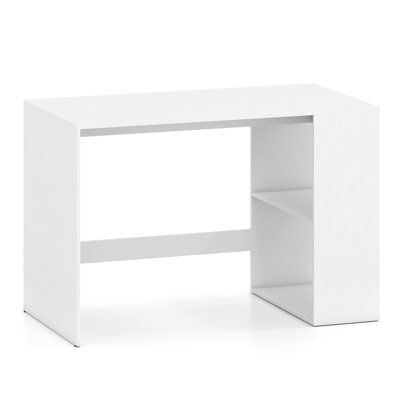 Gainoom Writing Desk Modern Wooden Office Desk With Ample Legroom Compact Computer Workstation For Small Spaces White - image 1