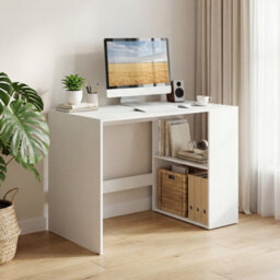 Gainoom Writing Desk Modern Wooden Office Desk With Ample Legroom Compact Computer Workstation For Small Spaces White - thumbnail 9