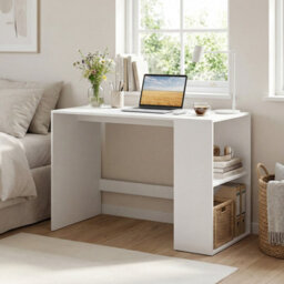 Gainoom Writing Desk Modern Wooden Office Desk With Ample Legroom Compact Computer Workstation For Small Spaces White - thumbnail 5