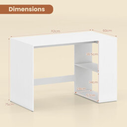 Gainoom Writing Desk Modern Wooden Office Desk With Ample Legroom Compact Computer Workstation For Small Spaces White - thumbnail 2