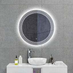 Plum&clay Cairo Led Circular Illuminated Bathroom Mirror With Dual Light Colour (H)800mm (W)800mm - thumbnail 2