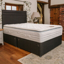 Divan Base Direct Sophia Briar-Rose Nova 1000 Pocket Sprung  Cushioned Pillow Top Memory Foam Bed Set 6Ft Super King 2 Drawers Side - Naples Slate - thumbnail 1