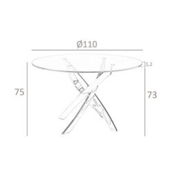 Angel Cerda Round Dining Table Tempered Glass And Pink Steel - thumbnail 8