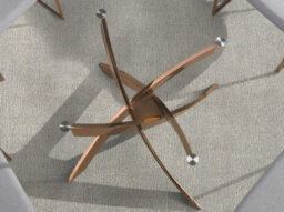 Angel Cerda Round Dining Table Tempered Glass And Pink Steel - thumbnail 5