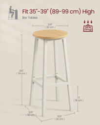 LEDREM Bar Stools Set Of 2, Kitchen Stools, Bar Chairs With Metal Frame And Footrest, Easy To Assemble, 74 Cm High, For Kitchen, - thumbnail 5