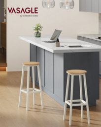 LEDREM Bar Stools Set Of 2, Kitchen Stools, Bar Chairs With Metal Frame And Footrest, Easy To Assemble, 74 Cm High, For Kitchen, - thumbnail 2