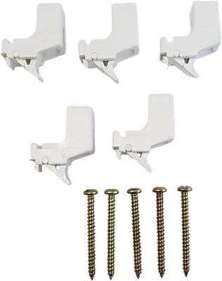 SISI UK Harrison Drape Curtain Track Rail Brackets Rail Supports Rail Track Brackets For Windows Curtain Track Shower Curtain(5 Pieces)