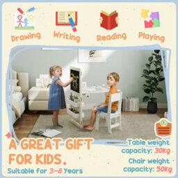 Aiyaplay 3 In 1 Kids Table And Chair Set With Whiteboard And Blackboard - thumbnail 9
