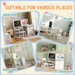 Aiyaplay 3 In 1 Kids Table And Chair Set With Whiteboard And Blackboard - thumbnail 8