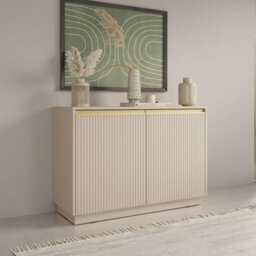 Arte Royal 104Cm Beige Highboard Cabinet - Warm Elegance For Effortless Display - thumbnail 3