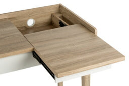 Teknik Giru Desk In Sonoma Oak Effect And White Accents And Sliding Shelf/desktop Section - thumbnail 5