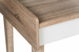 Teknik Giru Desk In Sonoma Oak Effect And White Accents And Sliding Shelf/desktop Section - thumbnail 6