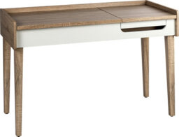 Teknik Giru Desk In Sonoma Oak Effect And White Accents And Sliding Shelf/desktop Section - thumbnail 3