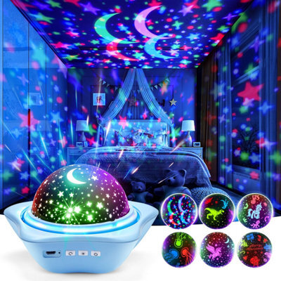 One Fire Sensory Toys For Autism, 6 Films + 90 Effects Star Projector Night Light, 3 Brightness + 360 Rotate Kids, Baby Babies