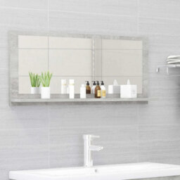 Berkfield Bathroom Mirror Concrete Grey 90X10.5X37 Cm Engineered Wood - thumbnail 1