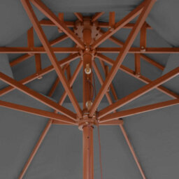 Berkfield Double Decker Parasol With Wooden Pole 270 Cm Anthracite - thumbnail 6