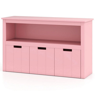 Durable Room Organizer Bedroom 3-Drawer Storage Cabinet-Pink - image 1