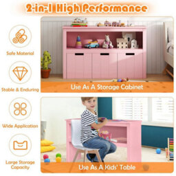 Durable Room Organizer Bedroom 3-Drawer Storage Cabinet-Pink - thumbnail 5