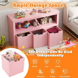 Durable Room Organizer Bedroom 3-Drawer Storage Cabinet-Pink - thumbnail 3
