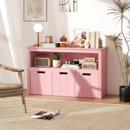 Durable Room Organizer Bedroom 3-Drawer Storage Cabinet-Pink - thumbnail 6