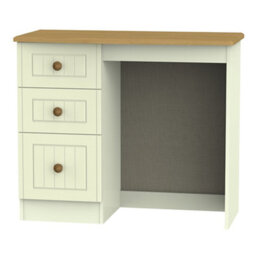 Vittoria Ready Assembled Matt Cream Oak Effect Vanity 3 Drawer Desk (H)795mm (W)415mm (D)415mm
