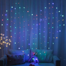 Urbn-Living Purple - Led Fairy Curtain Lights - Heart Design - thumbnail 5