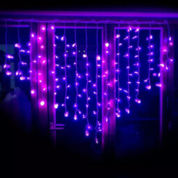 Urbn-Living Purple - Led Fairy Curtain Lights - Heart Design - thumbnail 3