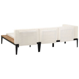 Beliani Garden Corner Sofa With Table 3 Seater Bracciano Left Hand Certified Acacia Wood Light Beige - thumbnail 6
