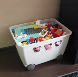 B2C Mobile Toy Storage Box Container Kids Room Cute Wheeled Rolling Bin Organizer - thumbnail 6