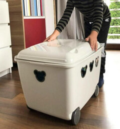 B2C Mobile Toy Storage Box Container Kids Room Cute Wheeled Rolling Bin Organizer - thumbnail 5
