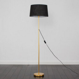 Valuelights Charles Gold Floor Lamp With Black Linen Shade - thumbnail 4
