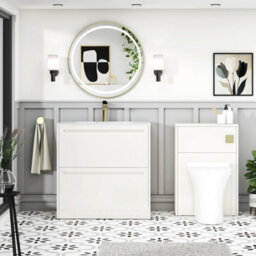 Royal Bathrooms Elmore 800mm Traditional Floor Standing 2 Drawer Bathroom Vanity Unit With Sintered Stone Basin Sink Classic White - thumbnail 4