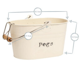 Harbour Housewares Clothes Peg Bucket - Grey - Vintage Metal Home Kitchen Canister Tin Box Utility Laundry Storage - thumbnail 3