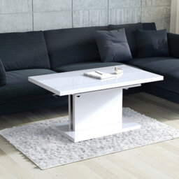 Heze Furniture Astrid 80 - 2 In 1 Extending Coffee / Dining Table - White Gloss - thumbnail 3
