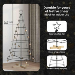 Vidaxl Christmas Cone Tree With Stand Black 150 Cm Steel - thumbnail 8