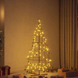 Vidaxl Christmas Cone Tree With Stand Black 150 Cm Steel - thumbnail 4