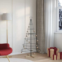 Vidaxl Christmas Cone Tree With Stand Black 150 Cm Steel - thumbnail 1