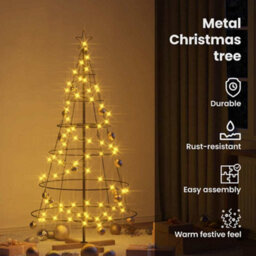 Vidaxl Christmas Cone Tree With Stand Black 150 Cm Steel - thumbnail 7
