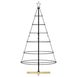 Vidaxl Christmas Cone Tree With Stand Black 150 Cm Steel - thumbnail 6