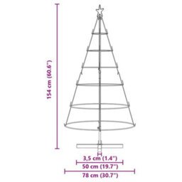 Vidaxl Christmas Cone Tree With Stand Black 150 Cm Steel - thumbnail 3
