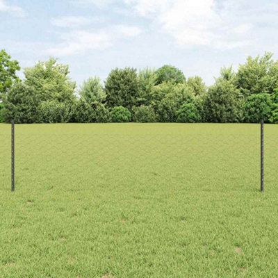 Berkfield Fence Posts 5 Pcs U-Channel Grey 60 Cm Steel - image 1