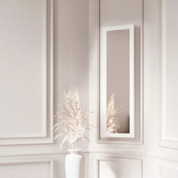 CARME Home Amelia White Mirrored Jewellery Cabinet - thumbnail 1