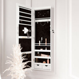 CARME Home Amelia White Mirrored Jewellery Cabinet - thumbnail 6