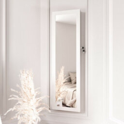 CARME Home Amelia White Mirrored Jewellery Cabinet - thumbnail 5