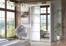 Arte Modern White Matt Inova Sliding Door Wardrobe W1200mm H2160mm D620mm - Mirrored Doors, Spacious Storage - thumbnail 1
