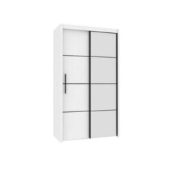 Arte Modern White Matt Inova Sliding Door Wardrobe W1200mm H2160mm D620mm - Mirrored Doors, Spacious Storage - thumbnail 2